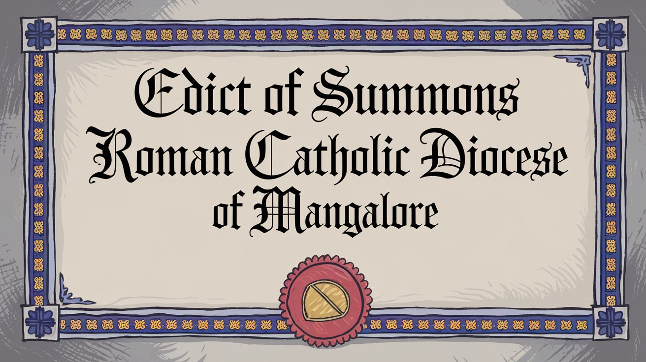 Edict of Summons - DIOCESE OF MANGALORE